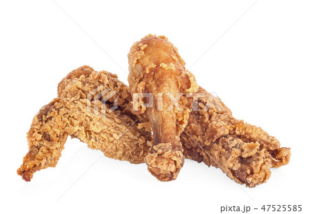 Fried chicken on white background 47525585