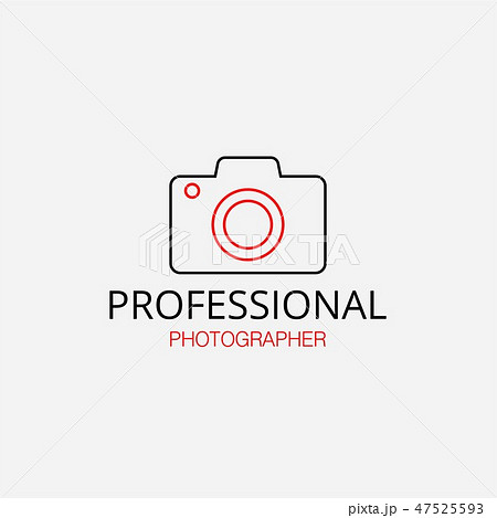 Vector Black and Red Icon for Photographer. Camera 47525593