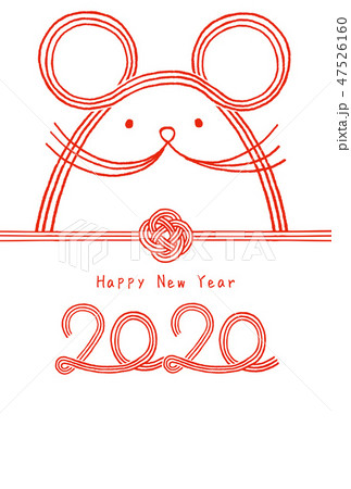 2020年　子年年賀状　水引きネズミ 47526160