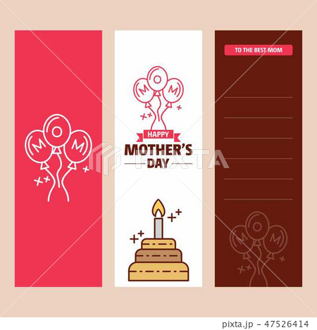 Mother's day card with cake logo and pink theme ve Mother's day card with cake logo and pink theme ve 47526414