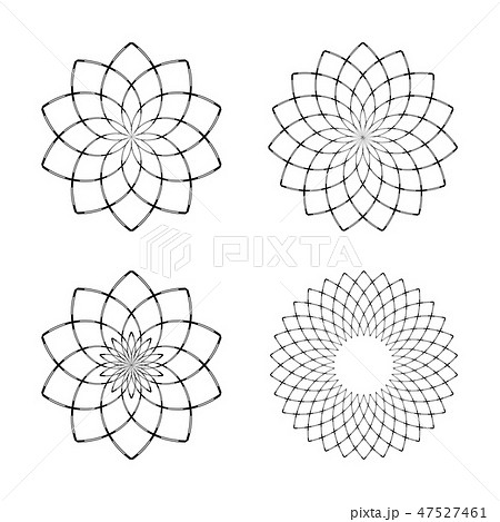 Design elements set. Circle geometric patterns. 47527461