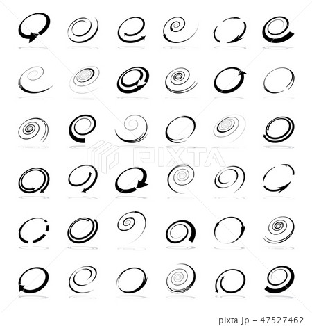 Spiral design elements. Abstract icons set. 47527462