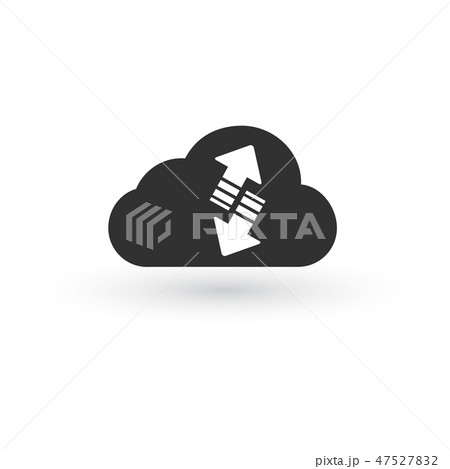 Cloud upload and download or sync linear icon.  47527832