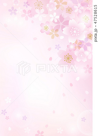 桜背景 光 ハガキテンプレートのイラスト素材