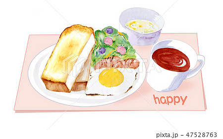 朝食　手描き水彩画 47528763
