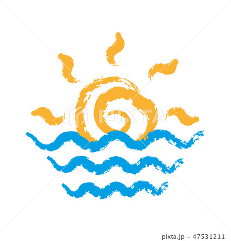 Sunrise and sunset at beach, vector and illustration icon 47531211