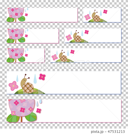 Hydrangea and snail frame label set Hydrangea and snail frame label set 47531213