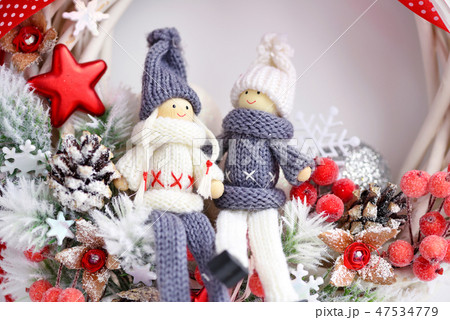 Christmas composition with toys dolls 47534779