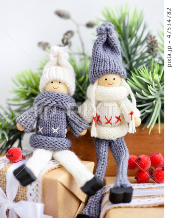 Christmas composition with toys dolls Christmas composition with toys dolls 47534782