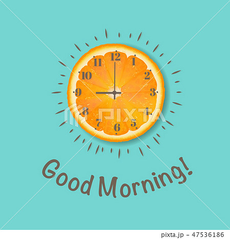 Good Morning Banner Orange Postcardのイラスト素材