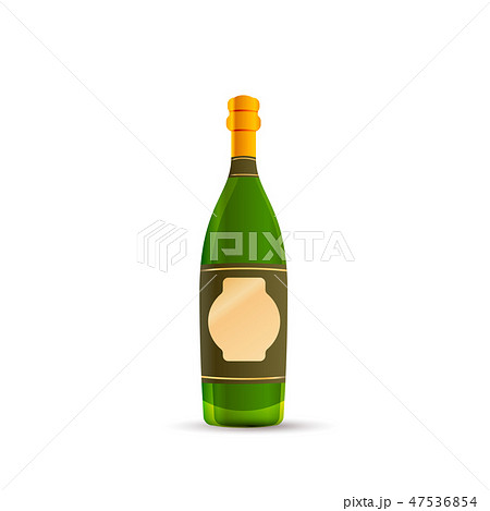 Bright glossy luxury champagne bottle on white 47536854