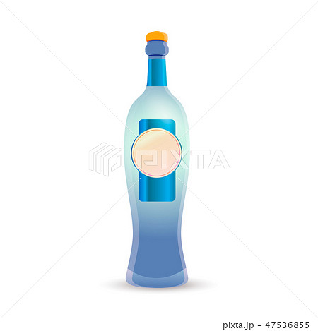 Bright glossy luxury gin bottle on white 47536855