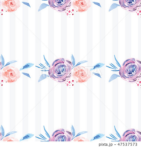 Hand-painted watercolor floral rose Pattern 47537573