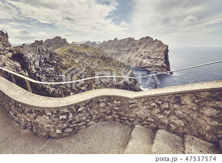 Stairs to the Formentor Cape lookout viewpoint. 47537574