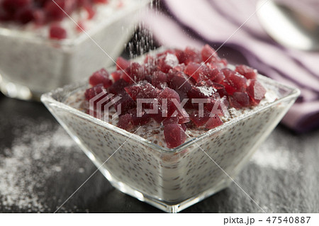 Chia seeds with yogurt dessert Chia seeds with yogurt dessert 47540887