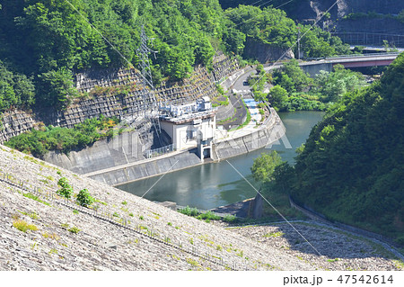 奈良俣ダムから見える減勢池 奈良俣ダムから見える減勢池 47542614