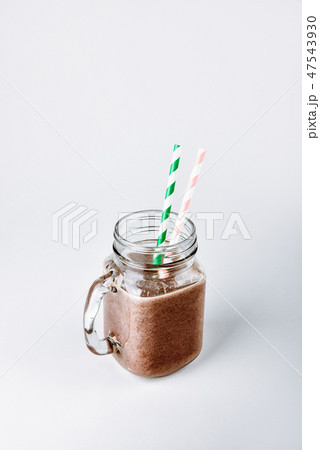 Protein chocolate cocktail with cocoa for sports nutrition Food without calories 47543930