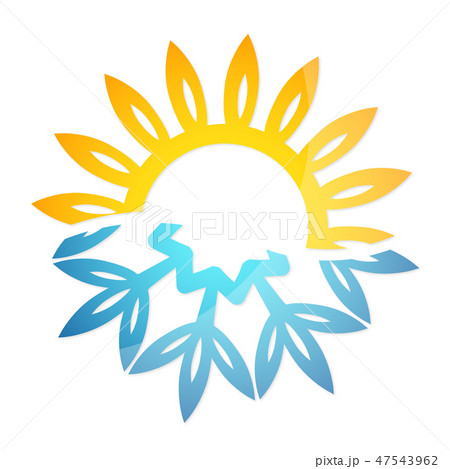 Snowflake and sun heating cooling 47543962