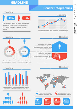 Gender infographic template 47544325