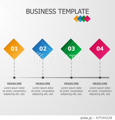 Modern rhombus infographic business template 47544326