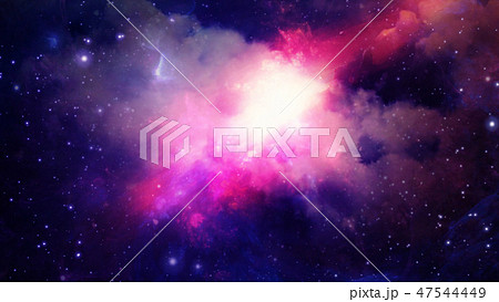 3D rendering of star nebula and galaxies 47544449
