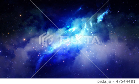 3D rendering of star nebula and galaxies 47544481