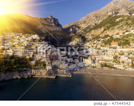 View of Positano village along Amalfi Coast in Italy View of Positano village along Amalfi Coast in Italy 47544542