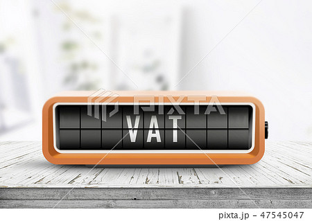 VAT tax sign in form of a retro alarm clock 47545047