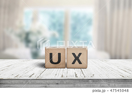 UX development sign on a table in a bright room 47545048