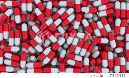 Multiple drug capsules or pills. 3D rendering 47545451