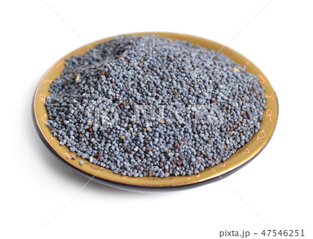 Papaver seed closeup isolated on white background Papaver seed closeup isolated on white background 47546251
