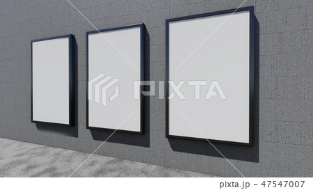 Three blank billboards, 3D rendering Three blank billboards, 3D rendering 47547007