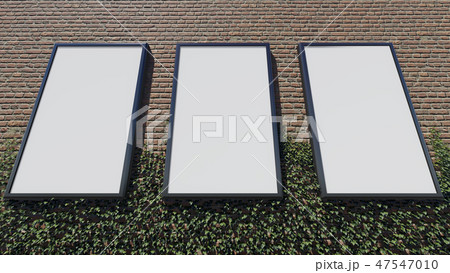 Three blank billboards, 3D rendering Three blank billboards, 3D rendering 47547010