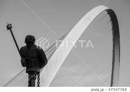 Modern sculpture and Millennium Bridge Newcastle 47547769