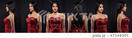 Fashion Asian Woman Tan skin black hair eyes Fashion Asian Woman Tan skin black hair eyes 47548305