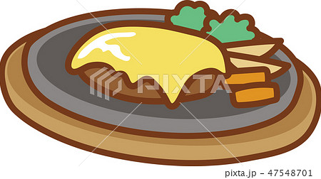 チーズハンバーグのイラスト素材 47548701 Pixta