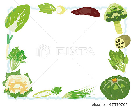 冬野菜 イラストフレーム Winter Vegetable Illustration Frame のイラスト素材