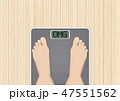 Feet on scales, Wooden desk background 47551562