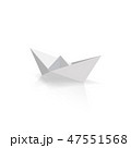 Origami paper ship sailing on white background 47551568