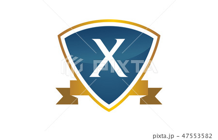 Shield Ribbon Letter X 47553582