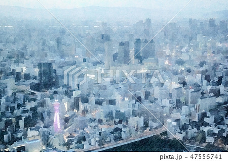 Aerial view of a highway intersection in Osaka Aerial view of a highway intersection in Osaka 47556741