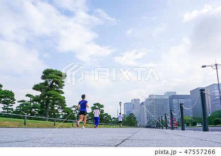 早朝の皇居ランナー 47557266