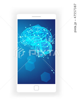 人口知能AIのネットワークとスマートフォンフレーム 47557387