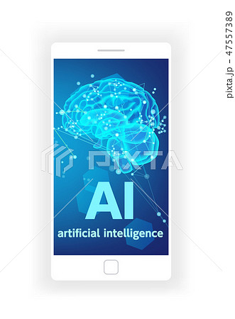人口知能AIのネットワークとスマートフォンフレーム 47557389