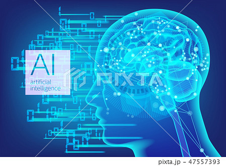 人口知能AIのネットワークとデジタル背景 人口知能AIのネットワークとデジタル背景 47557393