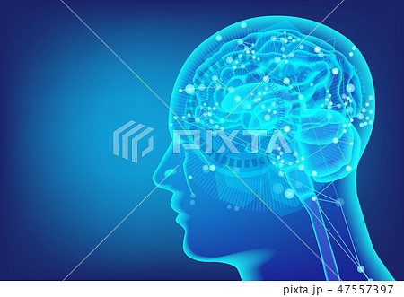 人口知能AIのネットワークと青背景 47557397