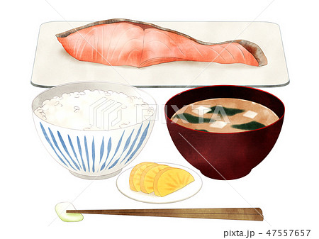 鮭定食のイラスト素材
