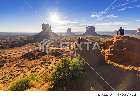 Monument valley at sunset,Navajo,Arizona,usa.  47557722