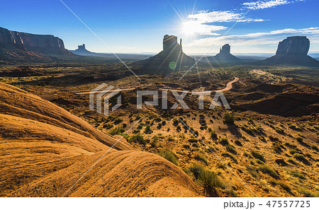 Monument valley at sunset,Navajo,Arizona,usa.  47557725