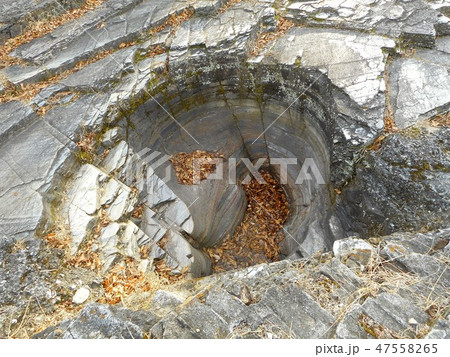 親鼻の紅簾石片岩とポットホール　皆野町 47558265